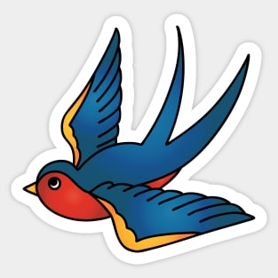 Traditional Swallow Tattoo Design Sticker